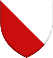 Blason en tranché rouge et blanc pouvant figurer la Gascogne