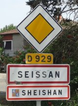 Seissan / Sheishan : panneau gascon