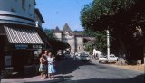 Dans la rue principale de Barbotan, années 70