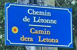 Arette - Camin dera Letona - plaque bilingue