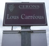 Cérons - Panneau indiquant le quartier "Lous Carréous"