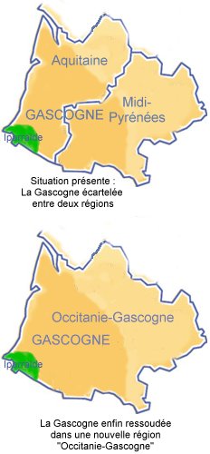 Carte de la Réunification de la Gascogne
