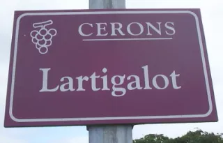 Cérons - Panneau indiquant le quartier "Lartigalot"